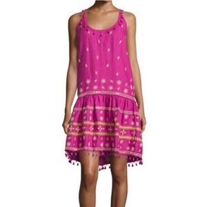 CALYPSO ST. BARTH NWT Zulema Orchid Pom Pom Mini Dress XXS